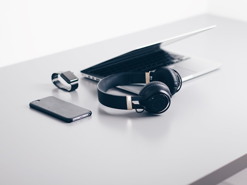 Modern electronics including computers, phones, and office technology